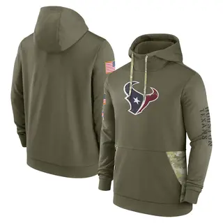Houston Texans Men's 2022 Salute to Service Therma Performance Pullover Hoodie - Olive