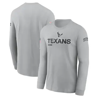 Houston Texans Men's 2024 Salute To Service Long Sleeve T-Shirt - Gray