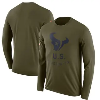 Houston Texans Men's Legend 2018 Salute to Service Sideline Performance Long Sleeve T-Shirt - Olive