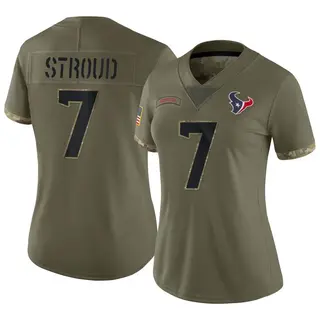Houston Texans Women's C.J. Stroud Limited 2022 Salute To Service Jersey - Olive