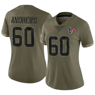 Houston Texans Women's Jake Andrews Limited 2022 Salute To Service Jersey - Olive