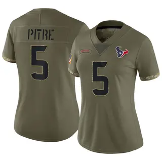 Houston Texans Women's Jalen Pitre Limited 2022 Salute To Service Jersey - Olive