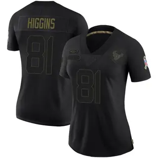 Houston Texans Women's Jayden Higgins Limited 2020 Salute To Service Jersey - Black