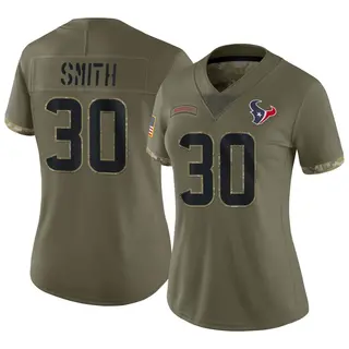 Houston Texans Women's Jaylin Smith Limited 2022 Salute To Service Jersey - Olive