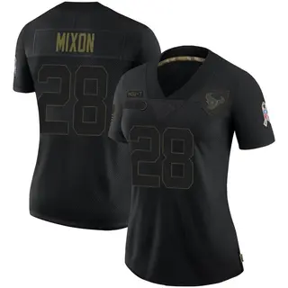 Houston Texans Women's Joe Mixon Limited 2020 Salute To Service Jersey - Black