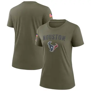 Houston Texans Women's Legend 2022 Salute To Service T-Shirt - Olive