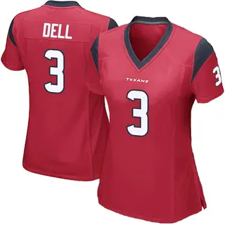 Houston Texans Women's Tank Dell Game Alternate Jersey - Red