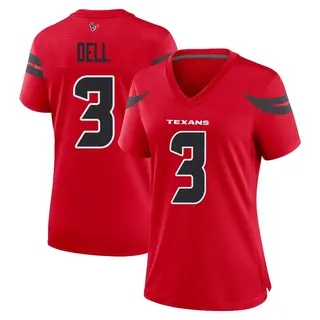 Houston Texans Women's Tank Dell Game Alternate Jersey - Red