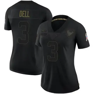Houston Texans Women's Tank Dell Limited 2020 Salute To Service Jersey - Black