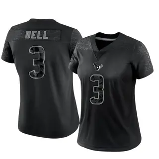Houston Texans Women's Tank Dell Limited Reflective Jersey - Black