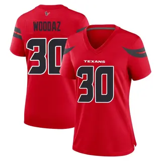 Houston Texans Women's Wade Woodaz Game Alternate Jersey - Red