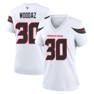 Houston Texans Women's Wade Woodaz Game Jersey - White