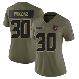 Houston Texans Women's Wade Woodaz Limited 2025 Salute to Service Jersey - Olive