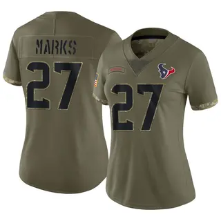 Houston Texans Women's Woody Marks Limited 2022 Salute To Service Jersey - Olive