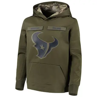 Houston Texans Youth 2018 Salute to Service Pullover Performance Hoodie - Green
