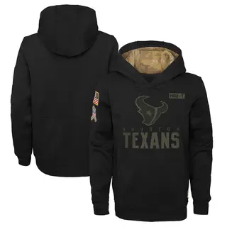 Houston Texans Youth 2020 Salute to Service Pullover Performance Hoodie - Black