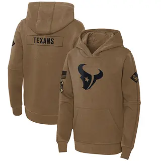 Houston Texans Youth 2023 Salute to Service Club Fleece Pullover Hoodie - Brown