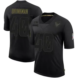 Houston Texans Youth Austin Brinkman Limited 2020 Salute To Service Jersey - Black
