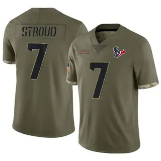 Houston Texans Youth C.J. Stroud Limited 2022 Salute To Service Jersey - Olive