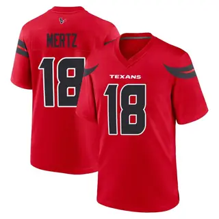 Houston Texans Youth Graham Mertz Game Alternate Jersey - Red