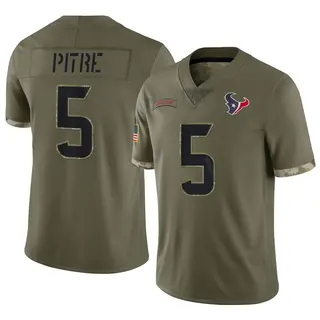 Houston Texans Youth Jalen Pitre Limited 2022 Salute To Service Jersey - Olive