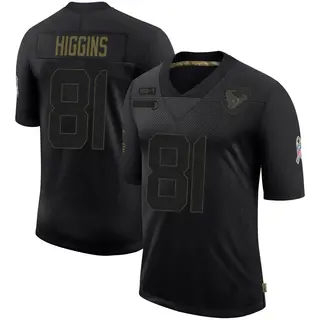 Houston Texans Youth Jayden Higgins Limited 2020 Salute To Service Jersey - Black
