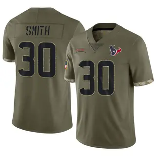 Houston Texans Youth Jaylin Smith Limited 2022 Salute To Service Jersey - Olive