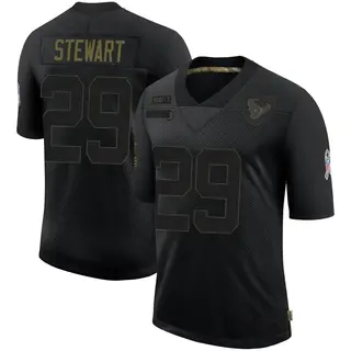 Houston Texans Youth M.J. Stewart Limited 2020 Salute To Service Jersey - Black