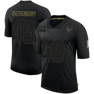 Houston Texans Youth Paul Quessenberry Limited 2020 Salute To Service Jersey - Black