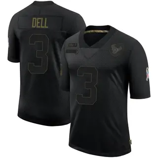 Houston Texans Youth Tank Dell Limited 2020 Salute To Service Jersey - Black