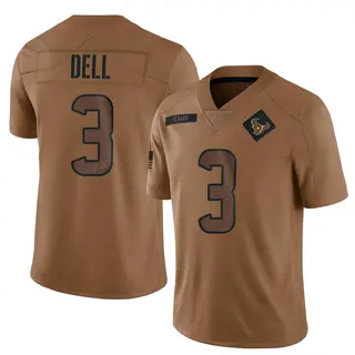 Houston Texans Youth Tank Dell Limited 2023 Salute To Service Jersey - Brown